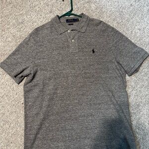 Ralph Lauren Heather Gray Polo Shirt with Black Pony Logo